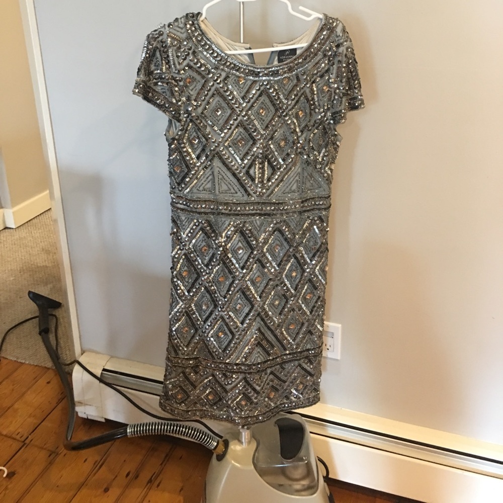 Sliver sequins cocktail dress