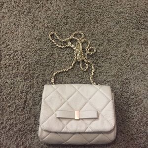 leather Beige/creamy cross over bag