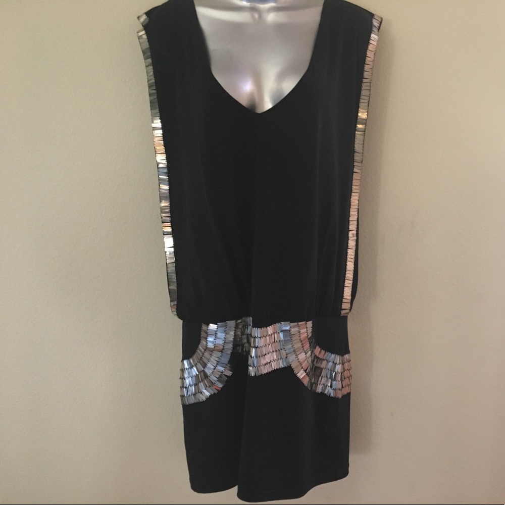 BEBE Black Sequins Dress