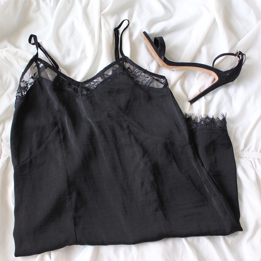 Black "silk" mini dress (NWOT)