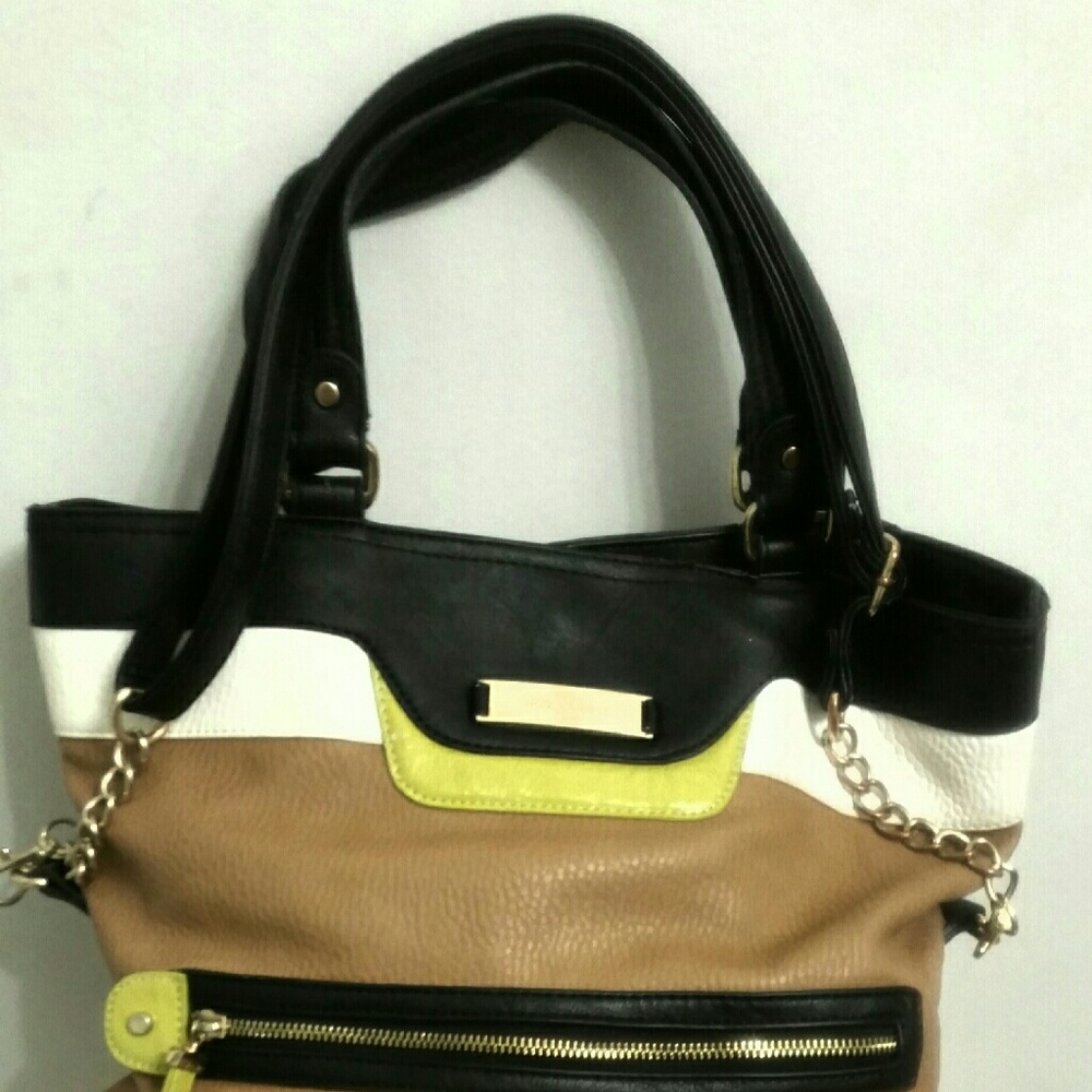 Gorgeous Kate Landry Blk/Tan/white Tote Bag!