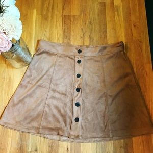 Faux Suede Button Up Mini • Size 4