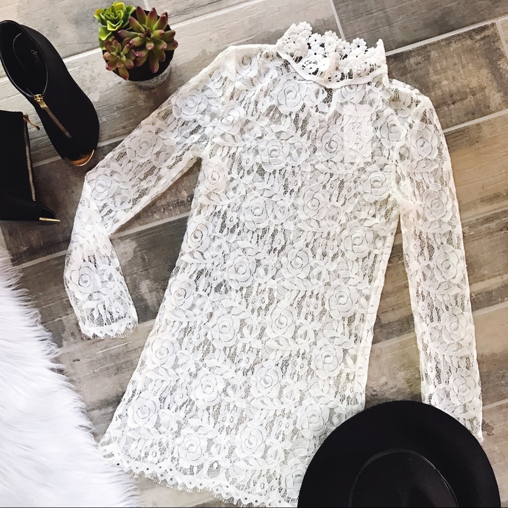 😻 LOVECAT White Lace Mini Dress 😻