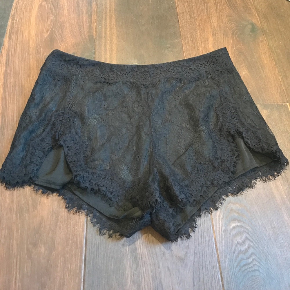 Urban Outfitters black lace shorts