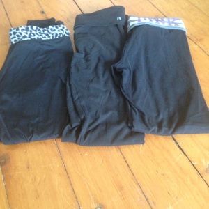 Three pairs of black VS leggings size medium