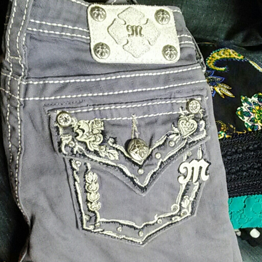 Girls grey Miss me skinny jeans