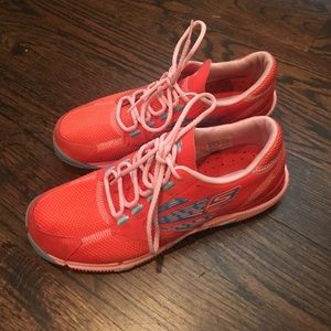 Women's Skechers lightweight coral sneakers