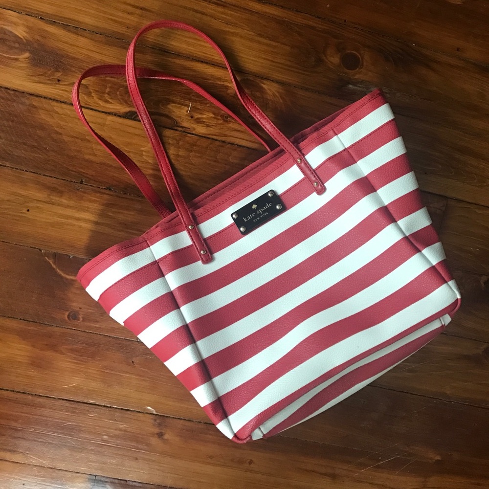 Striped kate spade tote