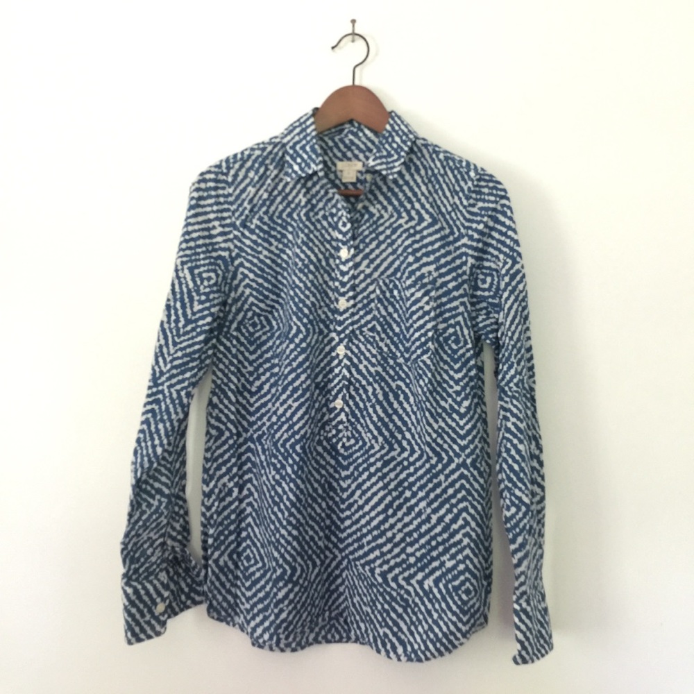 EUC J.Crew patterned popover size S