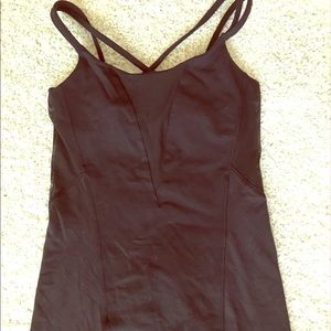 Hot Black Strappy Mesh Lulu Tank