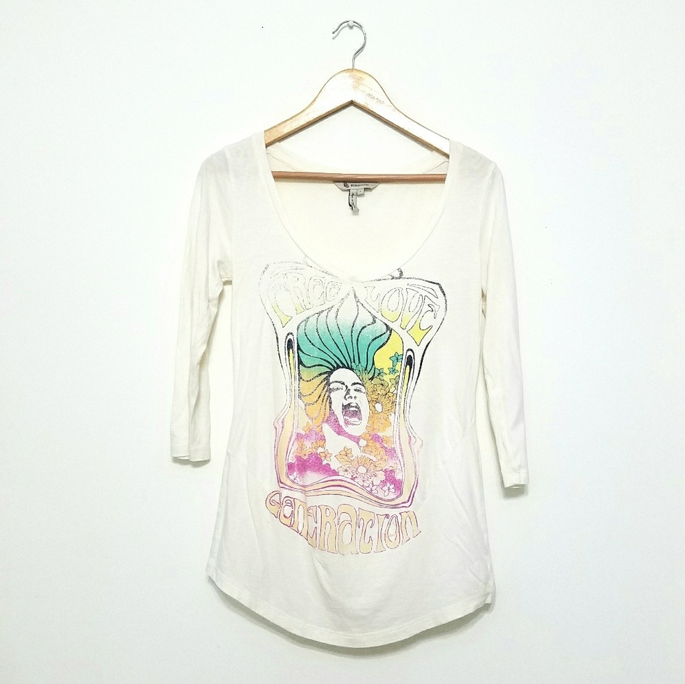 BCBGeneration • Hippie Free Love Graphic Top
