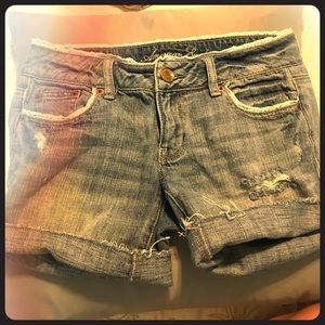 White washed denim shorts