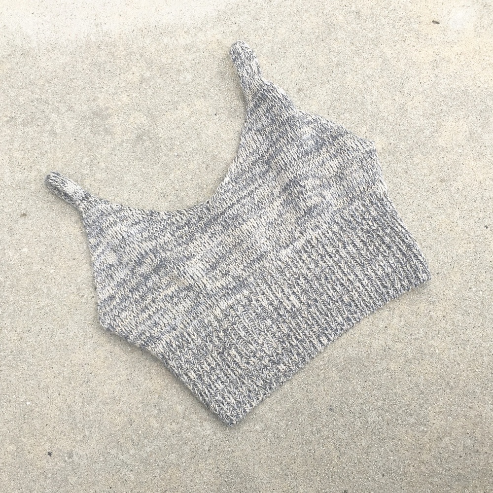 UO grey knit cropped tank