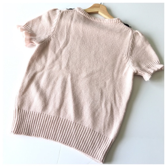 Oscar de la Renta Light Pink Cashmere Bow Sweater - Picture 3 of 7