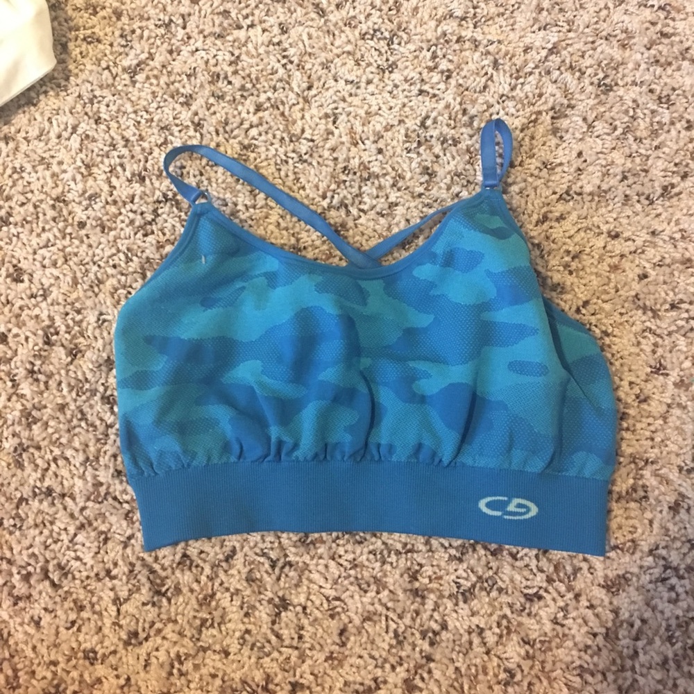 Blue camo champion sports bra