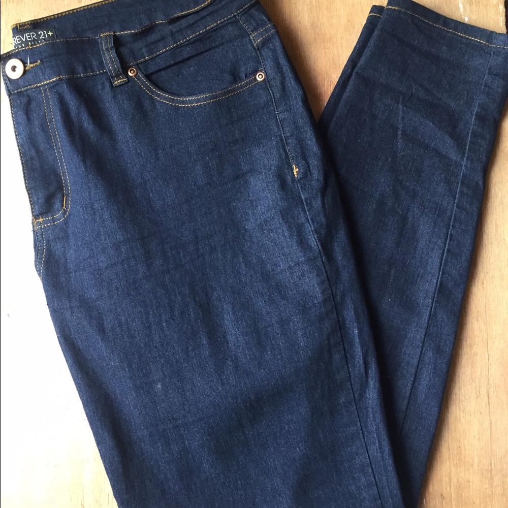 Forever 21. Dark blue jeans.