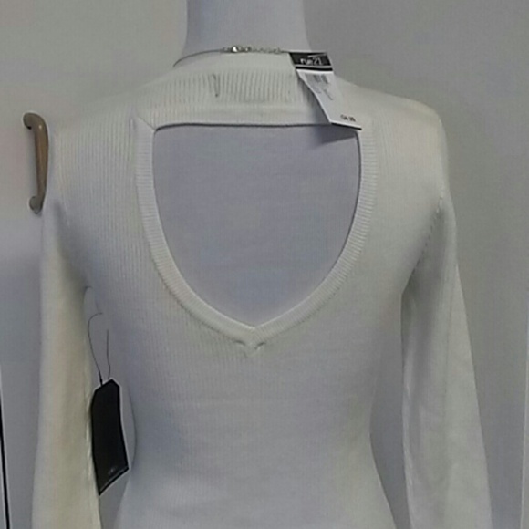 SOLD NWT Ivory Ribbed Sweater Dress - Picture 3 of 5