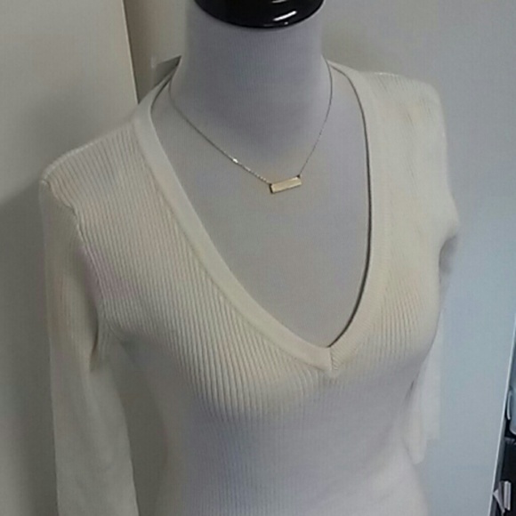 SOLD NWT Ivory Ribbed Sweater Dress - Picture 4 of 5