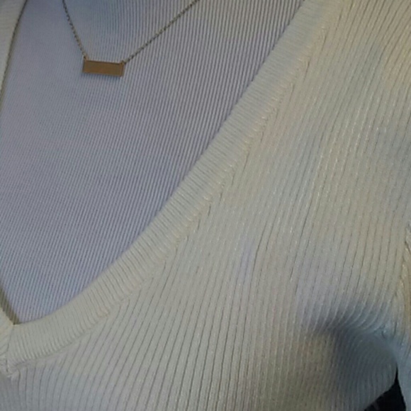 SOLD NWT Ivory Ribbed Sweater Dress - Picture 5 of 5