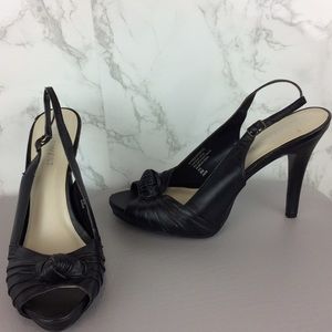 NINE WEST Slingback Black Heels Size 8