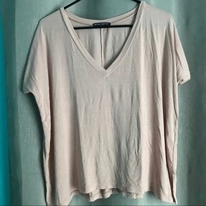 Tan v neck blouse