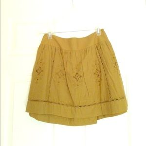 J. Crew army green linen skirt with lining