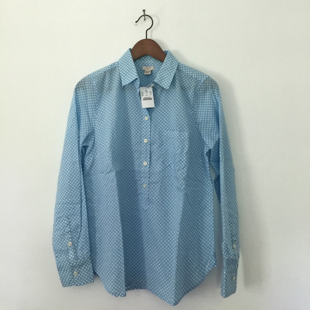 NWT J.Crew polka dot popover size S