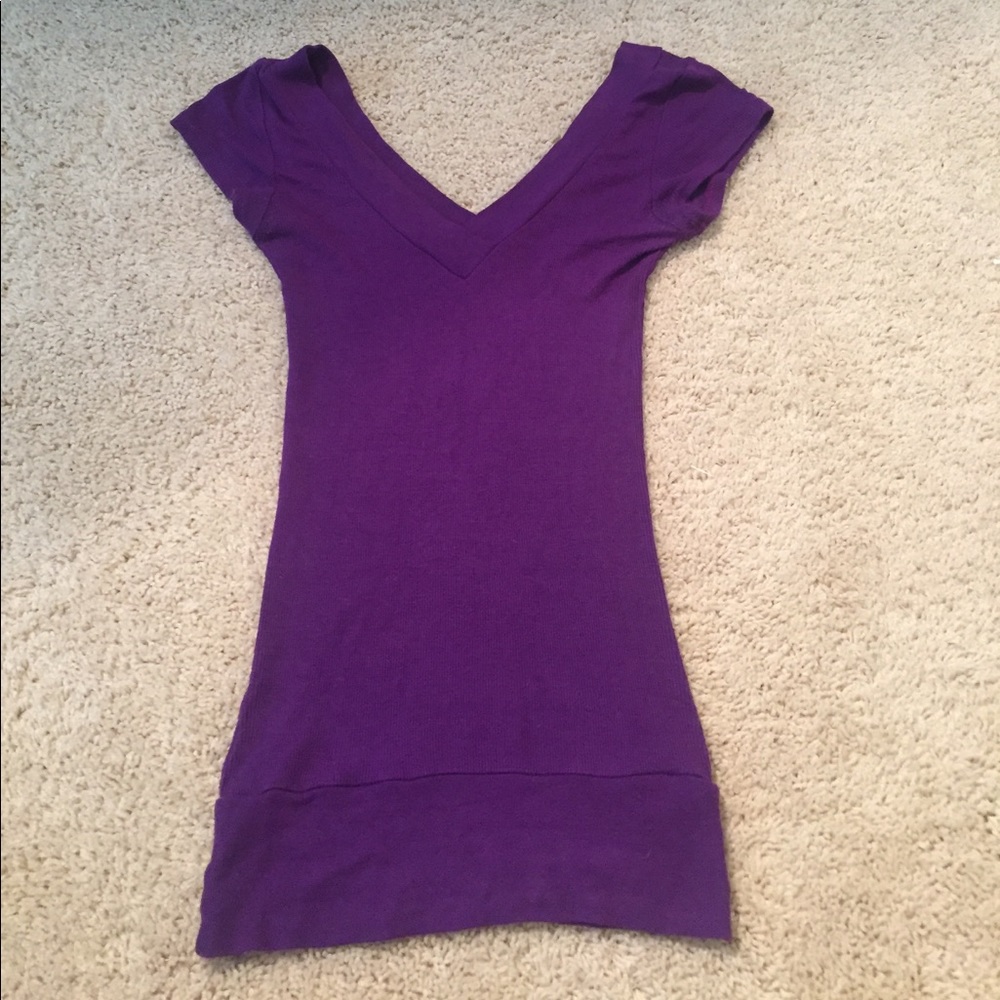 Purple v-neck/back shirt