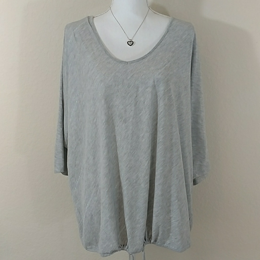 Lane Bryant Gray Blouse with Silver