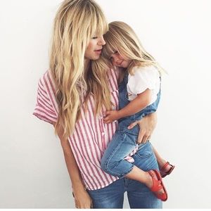 Forever 21 red and white striped shirt Large