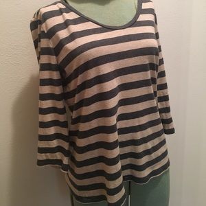 Liz Claiborne striped, 3/4 sleeve top