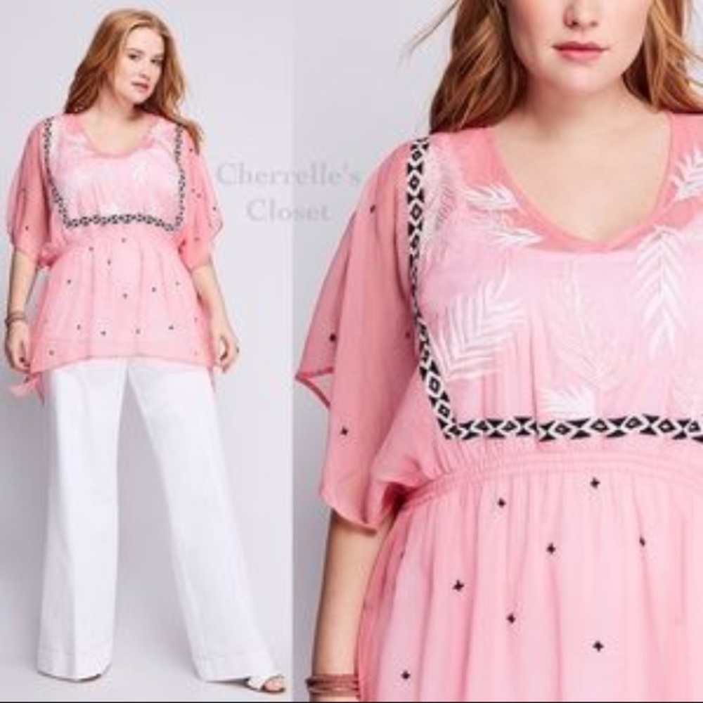 Lane Bryant Sheer Pink Top