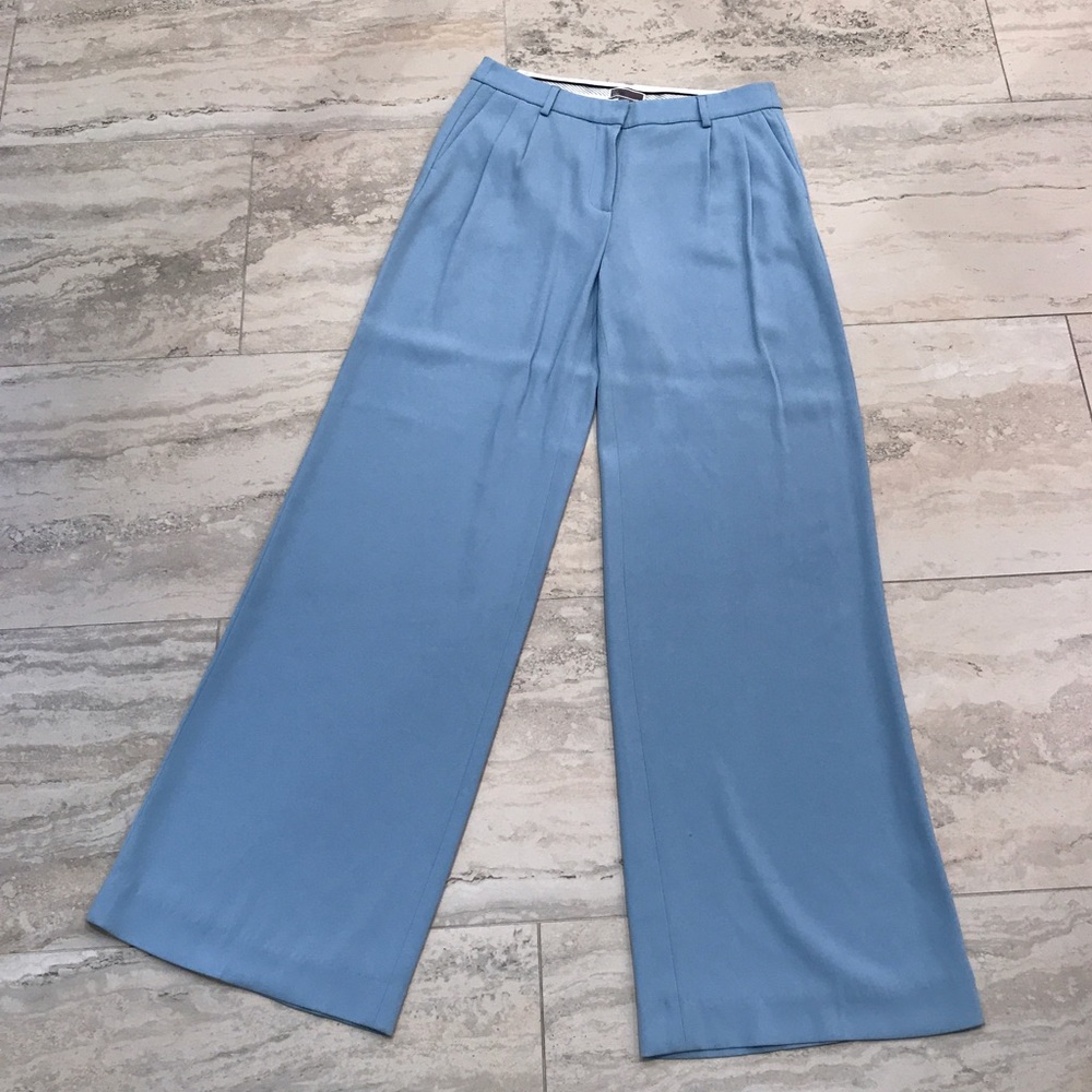 Baby blue wide leg trousers pants