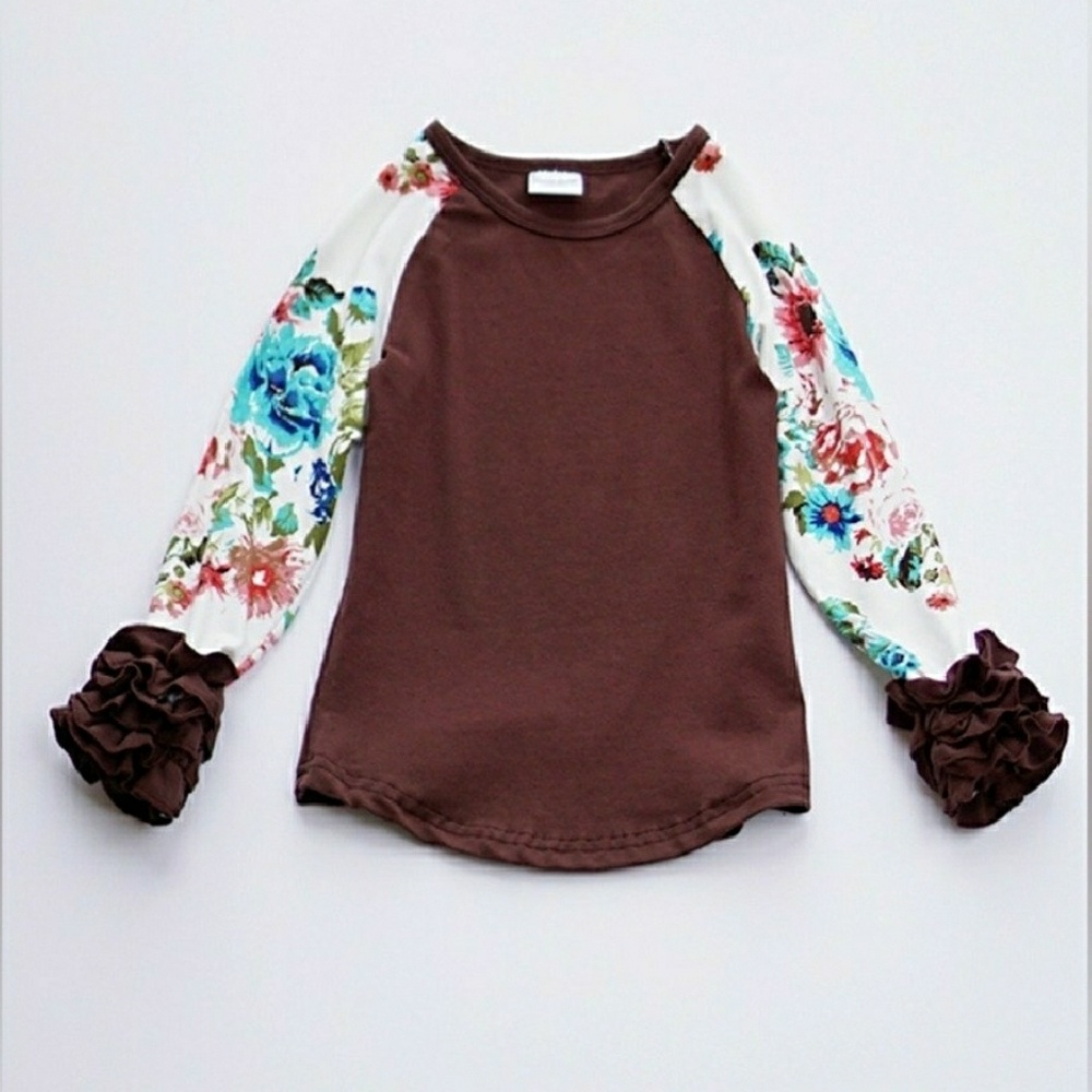 Girls Floral Raglan Icing Top