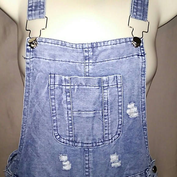NWOT distressed, razor-back overalls - Picture 3 of 7