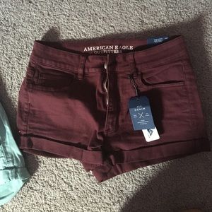 american eagles colored hi rise shorts