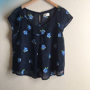 Navy Blouse - Hollister