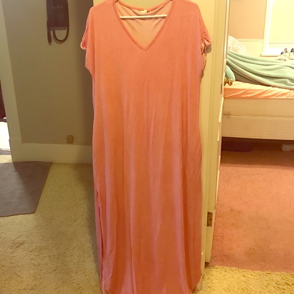 Pink tshirt maxi dress
