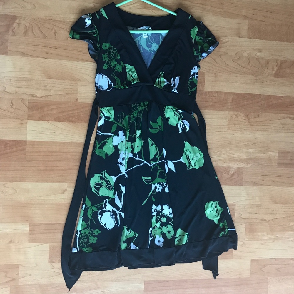 Green and Black Dress