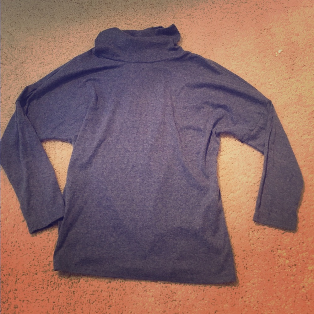 Open back blue sweater