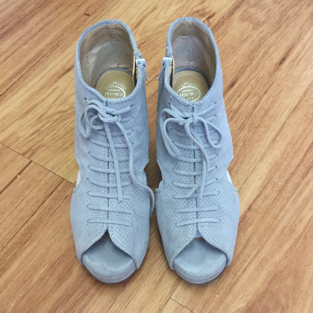 JEFFREY CAMPBELL gray wedge booties