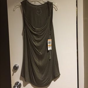 Shimmering green sleeveless top