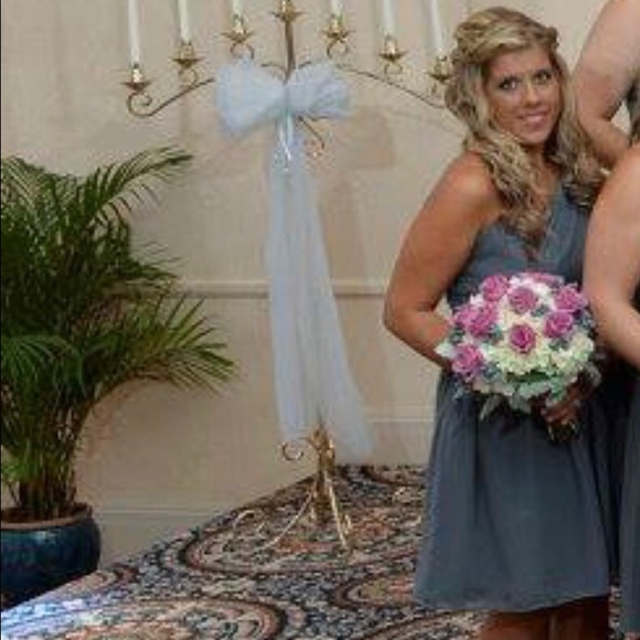 one shoulder satin bridesmaid dresses KissProm main image 1