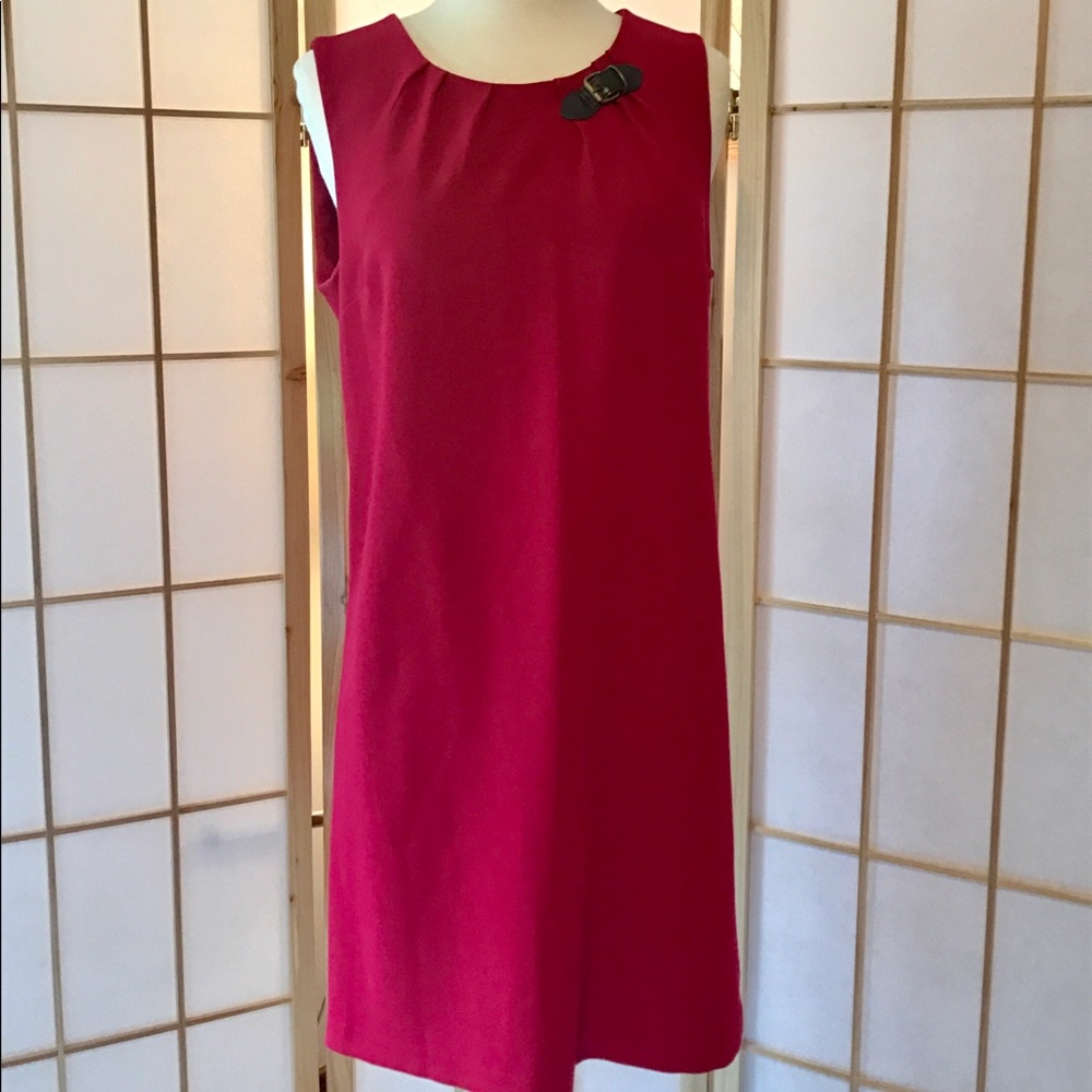 Tommy Hilfiger Red Sheath Dress with Buckle Detail