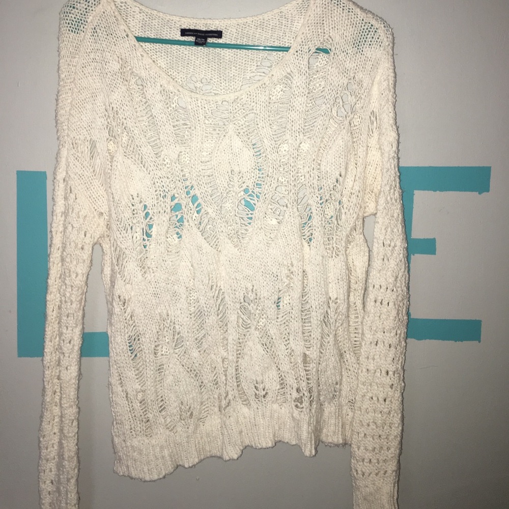 Cream American Eagle Sweater