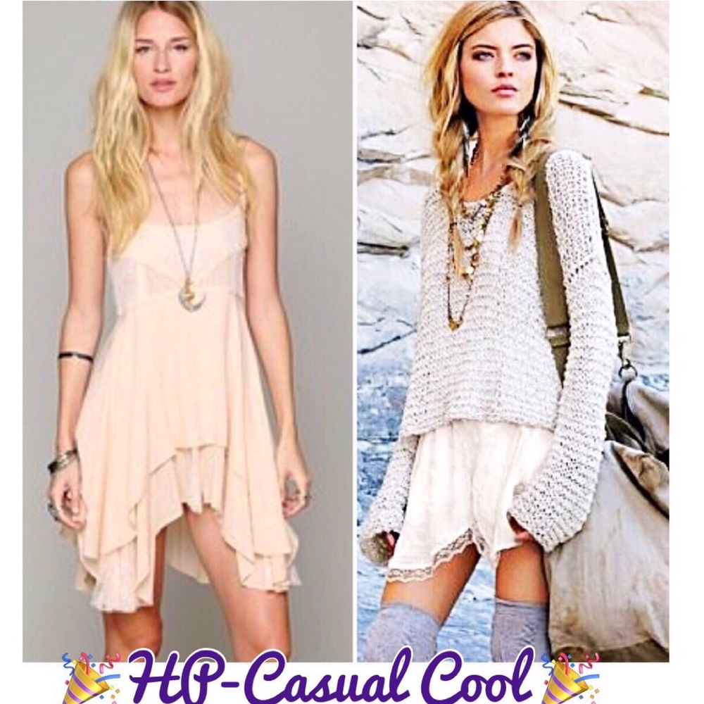 Free People Pieced Slip Dress/layeri bag tunic