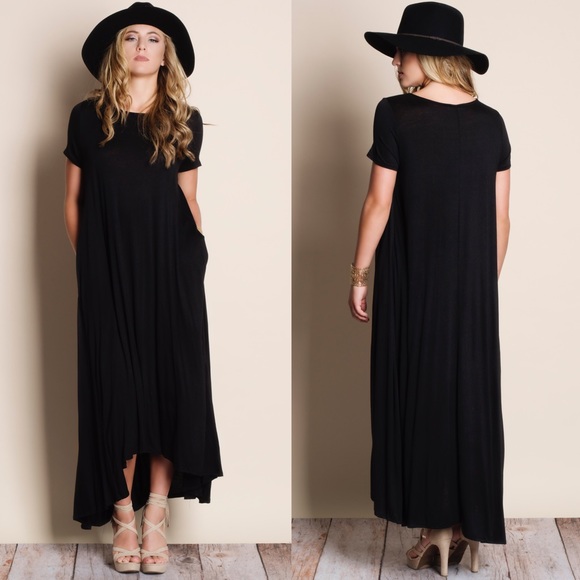 Black T-Shirt Maxi Dress - Picture 2 of 3