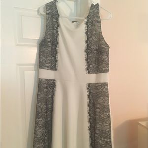 White and black lace dress