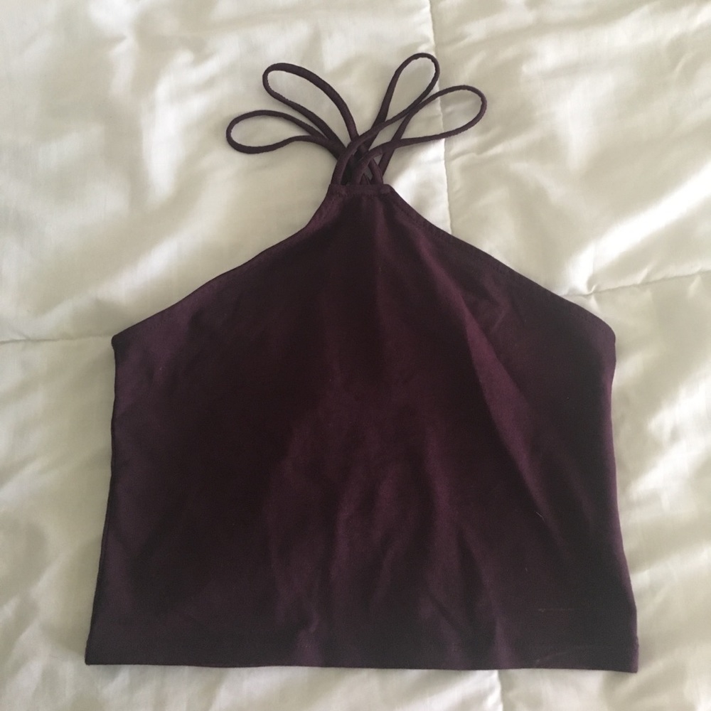 Plum knit crop top by Forever21