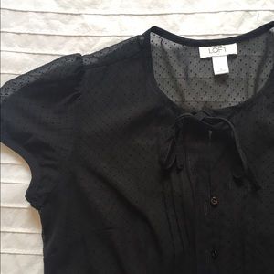 LOFT sheer black top